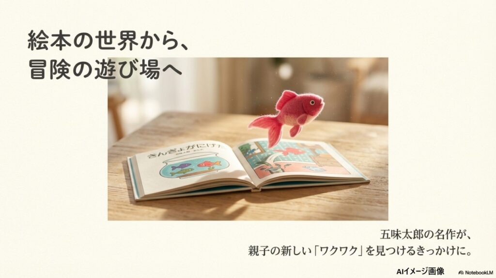 アイキャッチ：絵本から飛び出す金魚