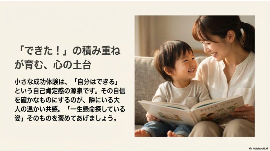 読み聞かせ中に笑顔で見つめ合う母親と子ども