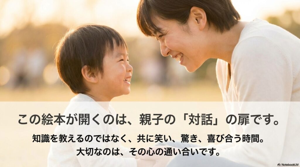 夕暮れの中で向き合って対話する親子