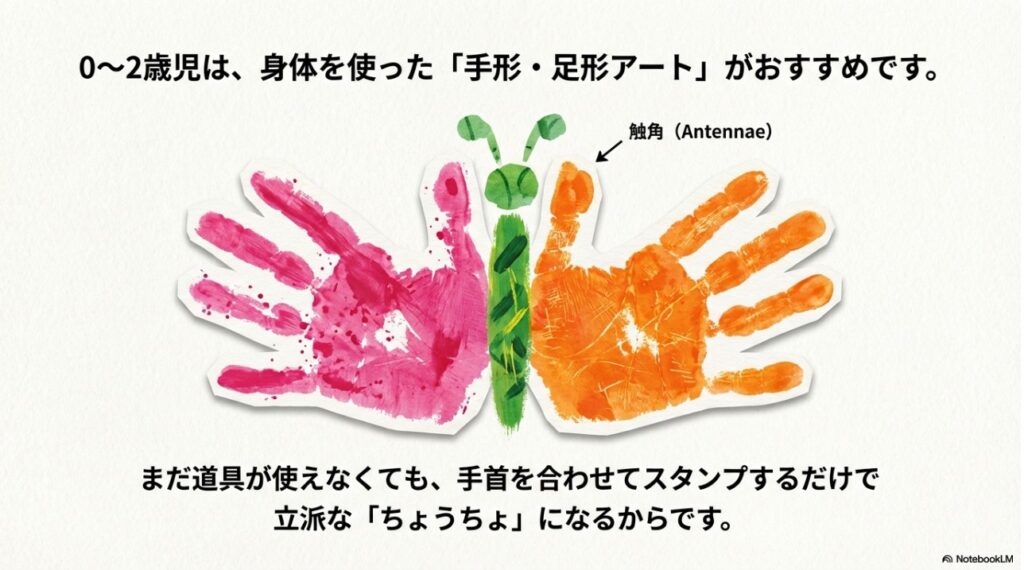 0歳から2歳の乳児におすすめのちょうちょさんの手形アート