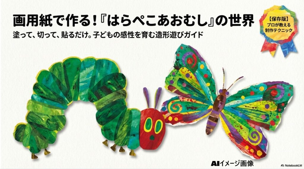 画用紙で作るはらぺこあおむしとちょうちょの製作ガイドメインビジュアル
