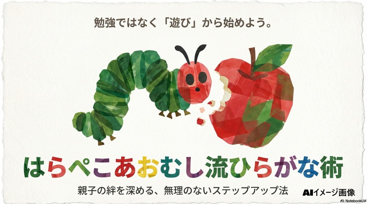 勉強ではなく遊びから始める「はらぺこあおむし流ひらがな術」のイメージ画像