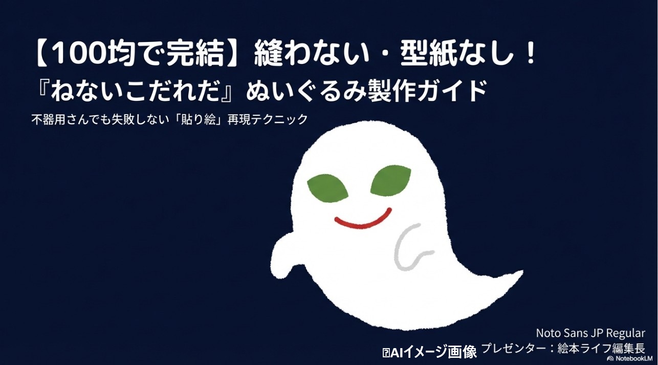 100均材料で作る「ねないこだれだ」おばけぬいぐるみのタイトル画像