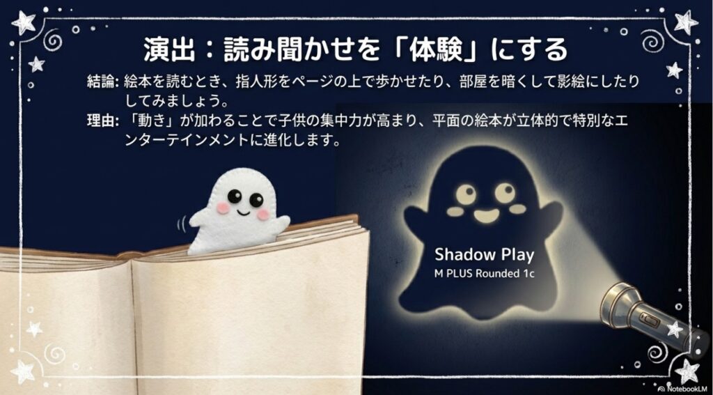 指人形を使った読み聞かせと影絵遊びの演出アイデア