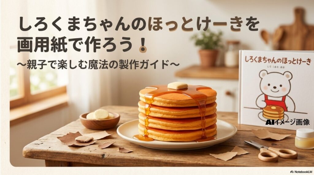 しろくまちゃんのほっとけーきを画用紙で作る親子製作ガイドのメインビジュアル