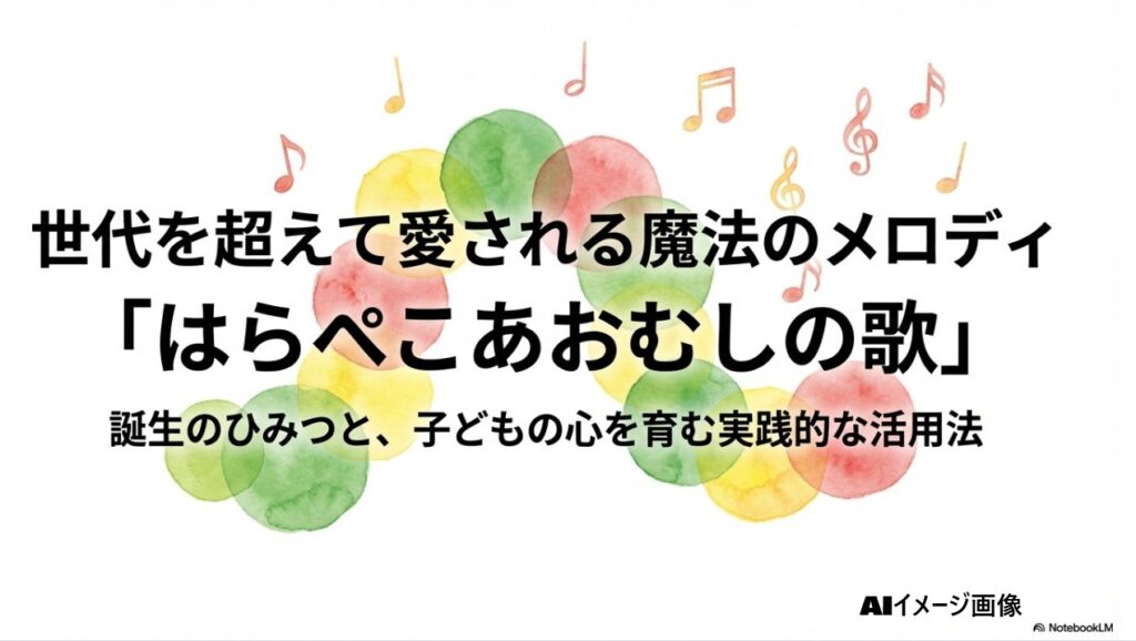 はらぺこあおむしの歌のタイトル画像。世代を超えて愛される魔法のメロディ、誕生の秘密と活用法。